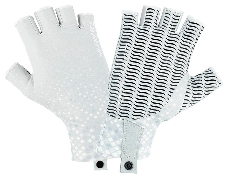 DAIWA UPF PRO SUN GLOVES WHITE HEX CAMO L/XL