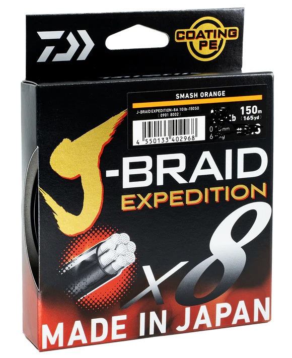 DAIWA J BRAID EXPEDITION SMASH ORANGE [Sz:10LB L:150M]