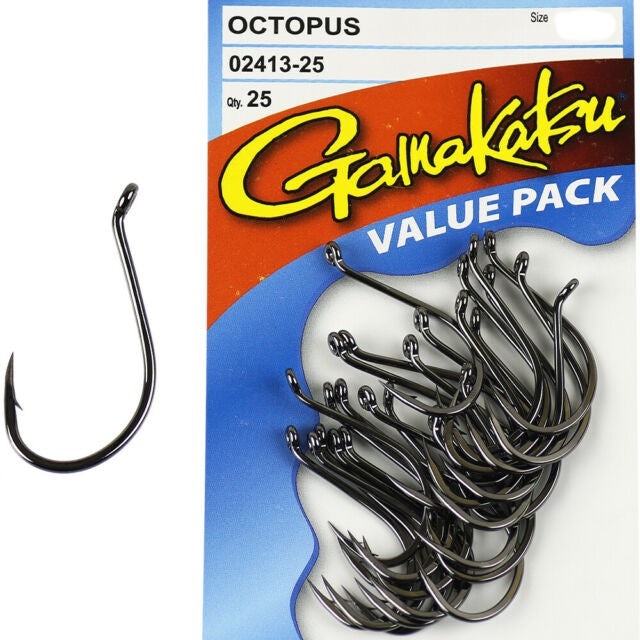 GAMAKATSU OCTOPUS BLACK 25 PK [Sz:9/0]