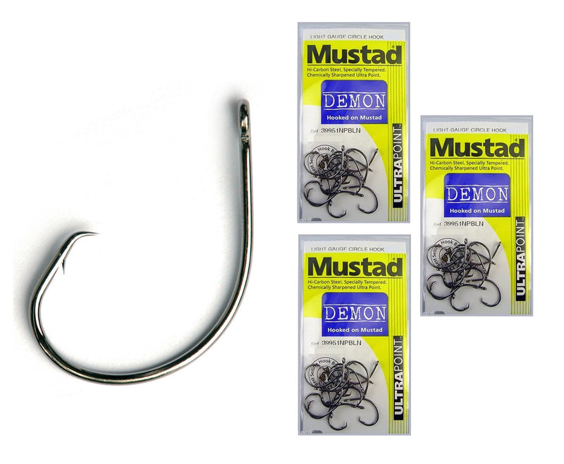 MUSTAD P/P 39951NPBL DEMON LIGHT CIRCLE PRE PACK [Sz:8/0]