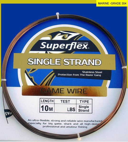 SUPERFLEX SINGLE STRAND WIRE 10M [Sz:27LB]