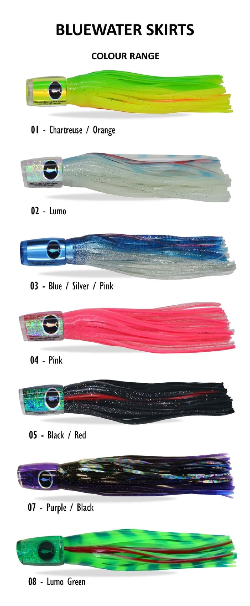 BLUEWATER TROLLING SKIRT 4"/100MM [Co:BLUE/SILVER/PINK T:PLUNGER]