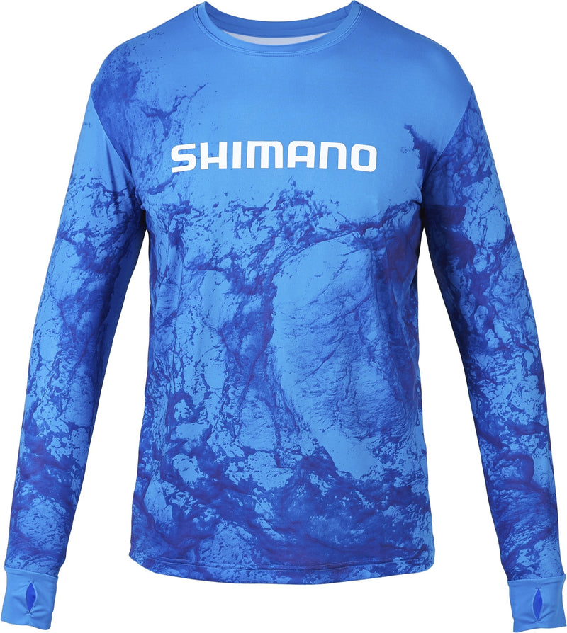 SHIMANO TECH TEE L/S WATER CAMO [Sz:M]