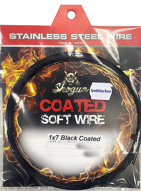 SHOGUN BLACK COATED WIRE 10MT [Sz:20LB 1X7]