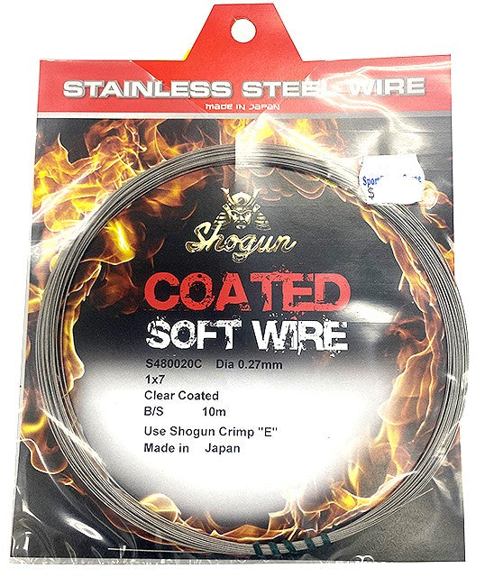 SHOGUN CLEAR COATED WIRE 10MTS [Sz:20LB 1X7]