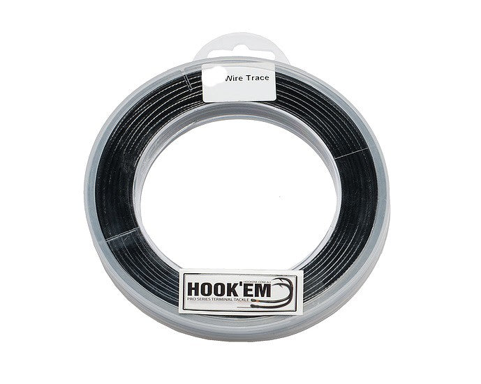 HOOKEM WIRE TRACE 7 X 7 STAINLESS BLACK COATED WIRE - 10MTRS. [Sz:100LB]