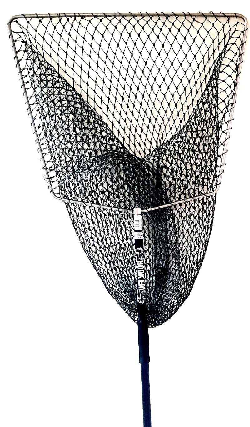 HOOKEM NT100/KL LANDING NET EXTRA LARGE COATED BRAID HEAVY DUTY NET 1MTR HANDLE